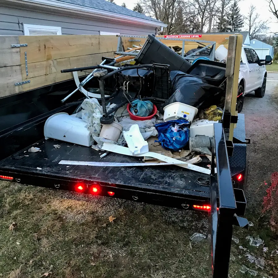 Roll-off dumpster delivered to a residential driveway in Falls City