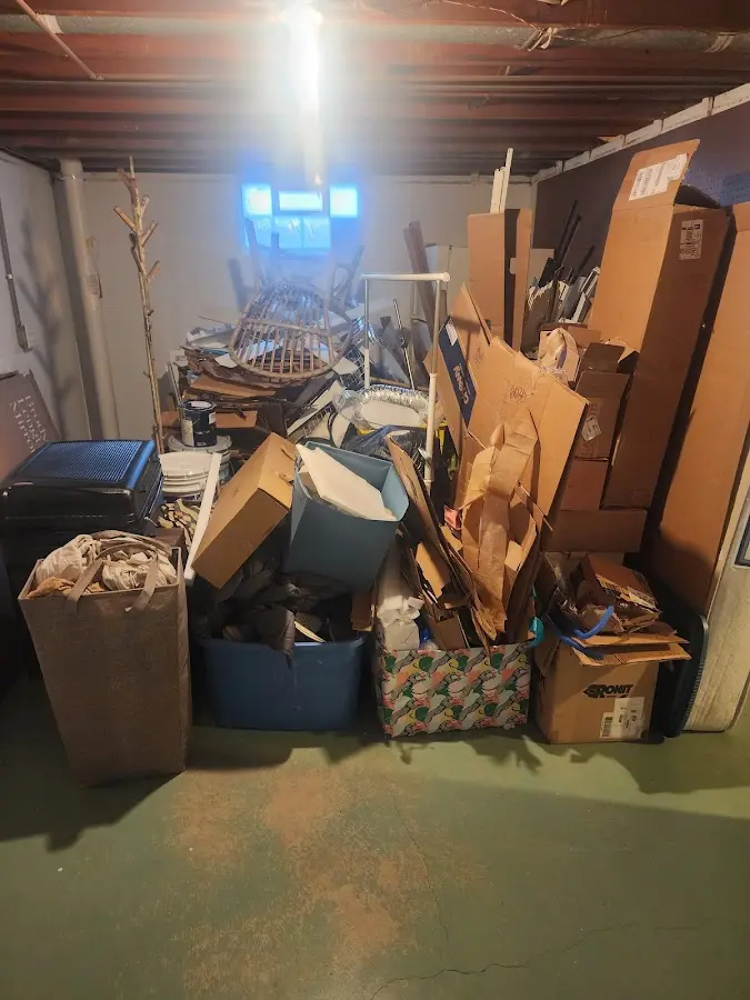 Roll-off dumpster container at job site for Concrete Dumpster Rental in Falls City